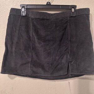 Aerie Black Corduroy Mini Skirt